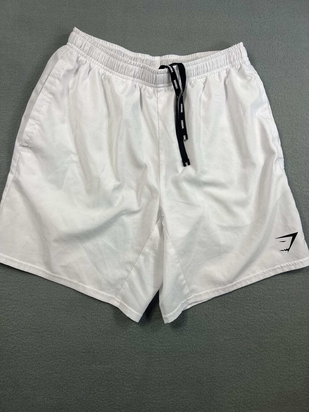 Gymshark Adult Athletic Shorts Size S for Men, White Solid, Sports Wear